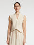 Selected Femme viva sleeveless ruffel top sandshell